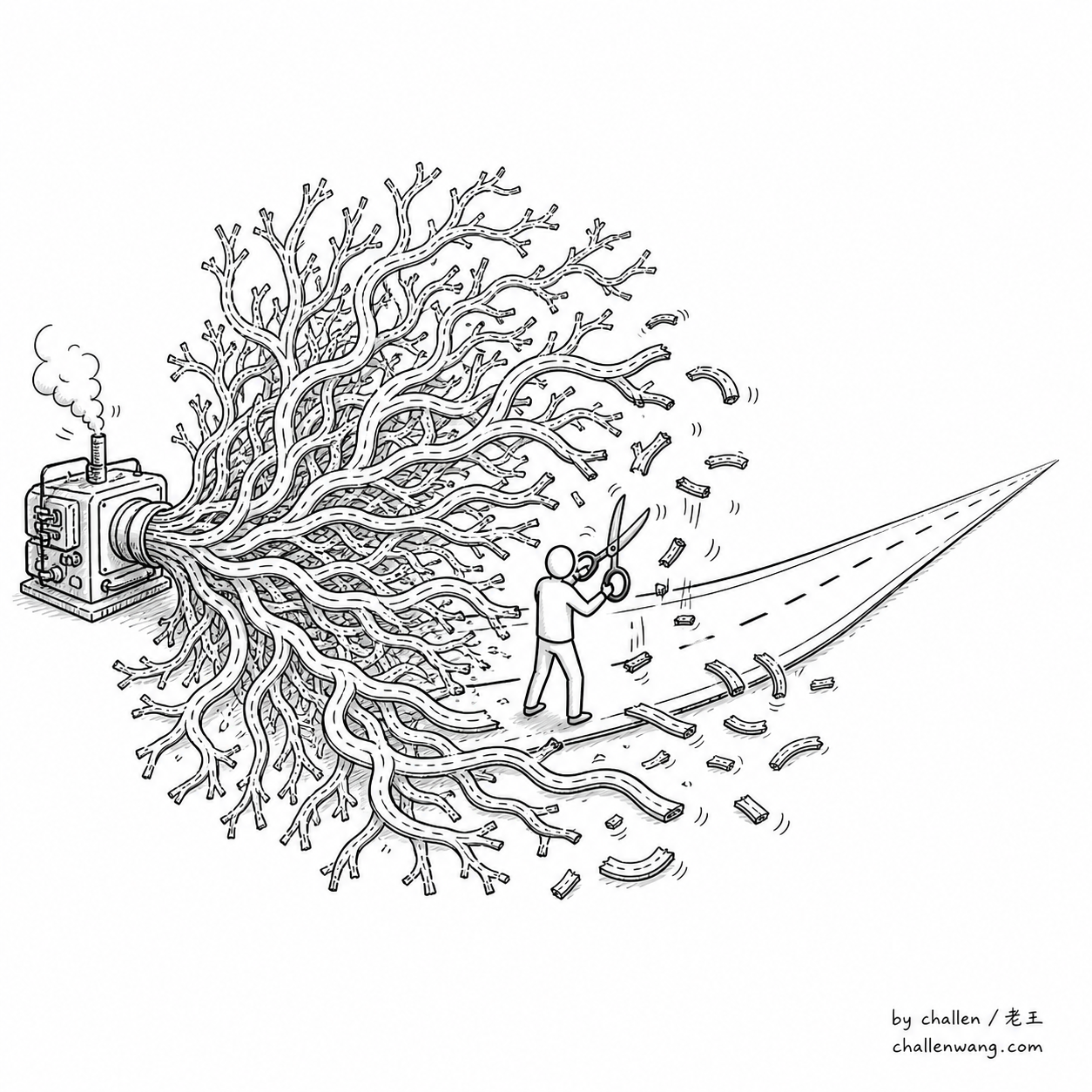 插图：AI 负责制造可能性，人负责约束可能性